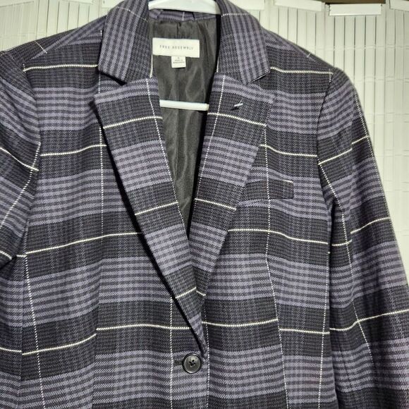 Free Assembly Blazer For Women Size Small Relaxed Fit Plaid Longsleeve - Picture 11 of 14